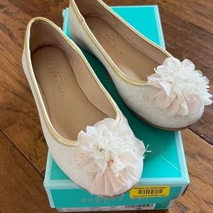 Gold and champagne dressy flats